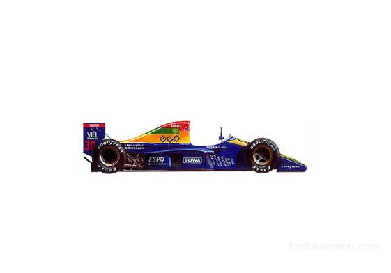 Download drawing Larrousse LC92 Venturi Lamborghini F1 OW 1992 in
